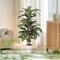 4 ft artificial dracaena plant with white planter, featuring a realistic faux yucca style design, ideal as a silk floor plant for indoor or outdoor use, perfect for home and office décor and a great housewarming gift